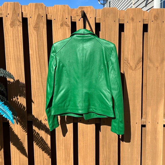 INC international concepts green leather jacket - Picture 3 of 6